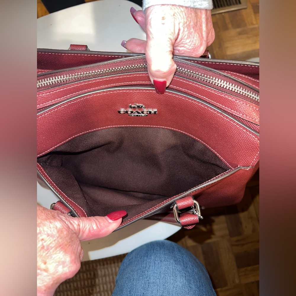 Coach Burgundy Leather Satchel - Picture 6 of 7